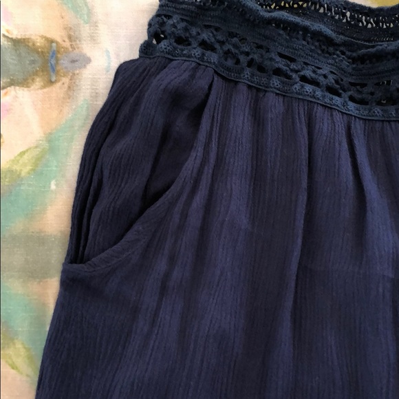 ❤️ Wishlist navy pull on crepe flowy pants L - Picture 5 of 6